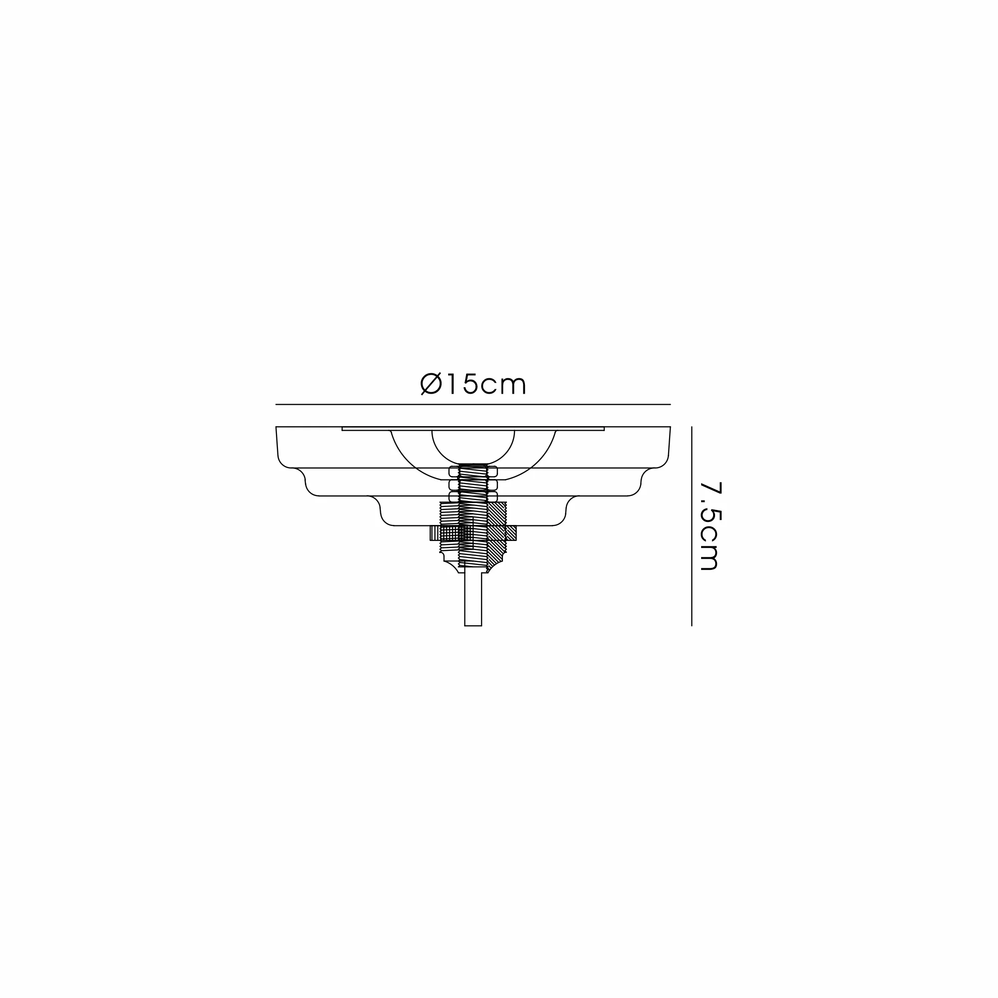 IL90017  Ceiling Plate 15cm And Bracket Polished Chrome